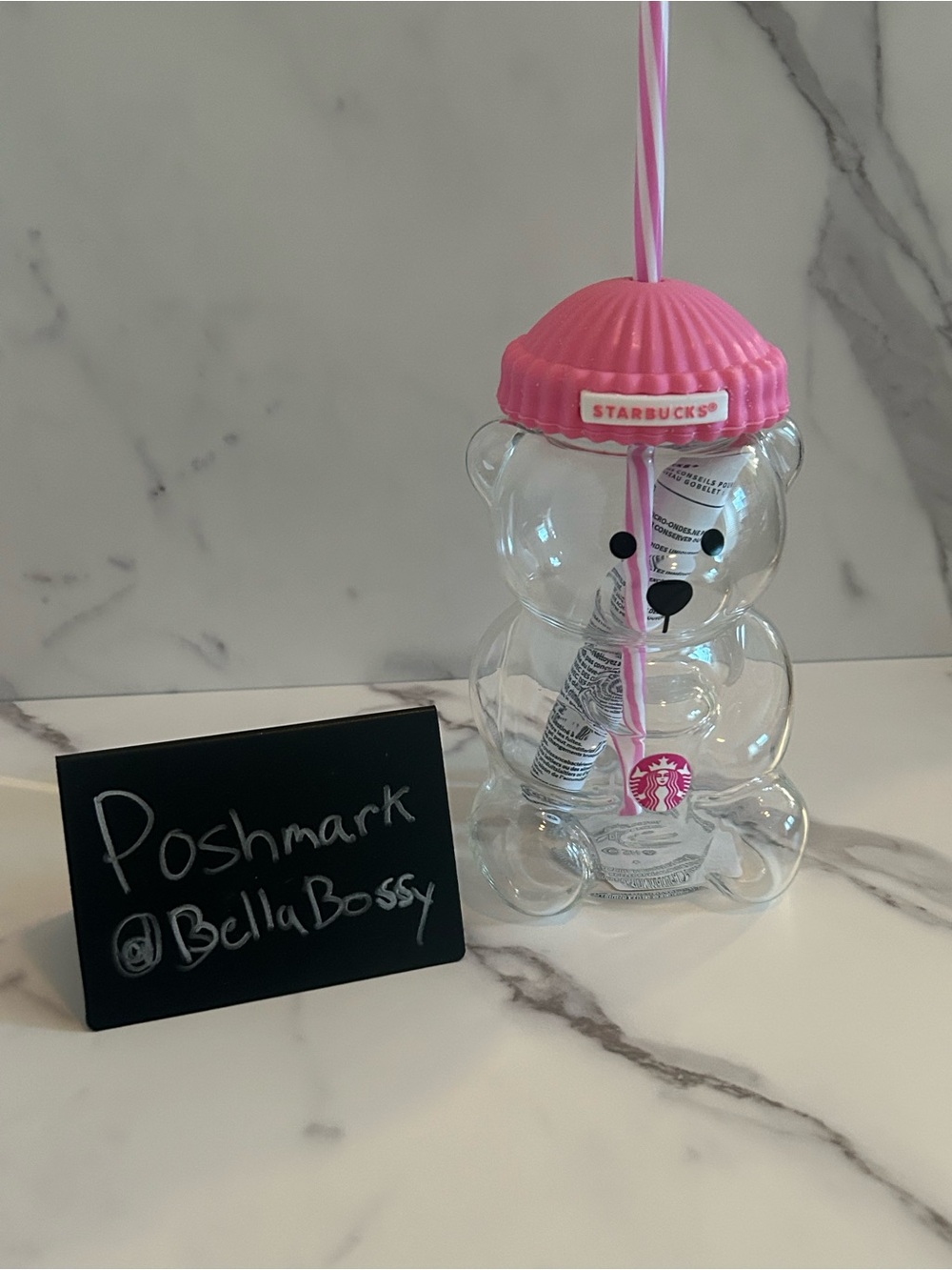 RARE Pink Starbucks Glass Bearista Cup - Picture 8 of 10